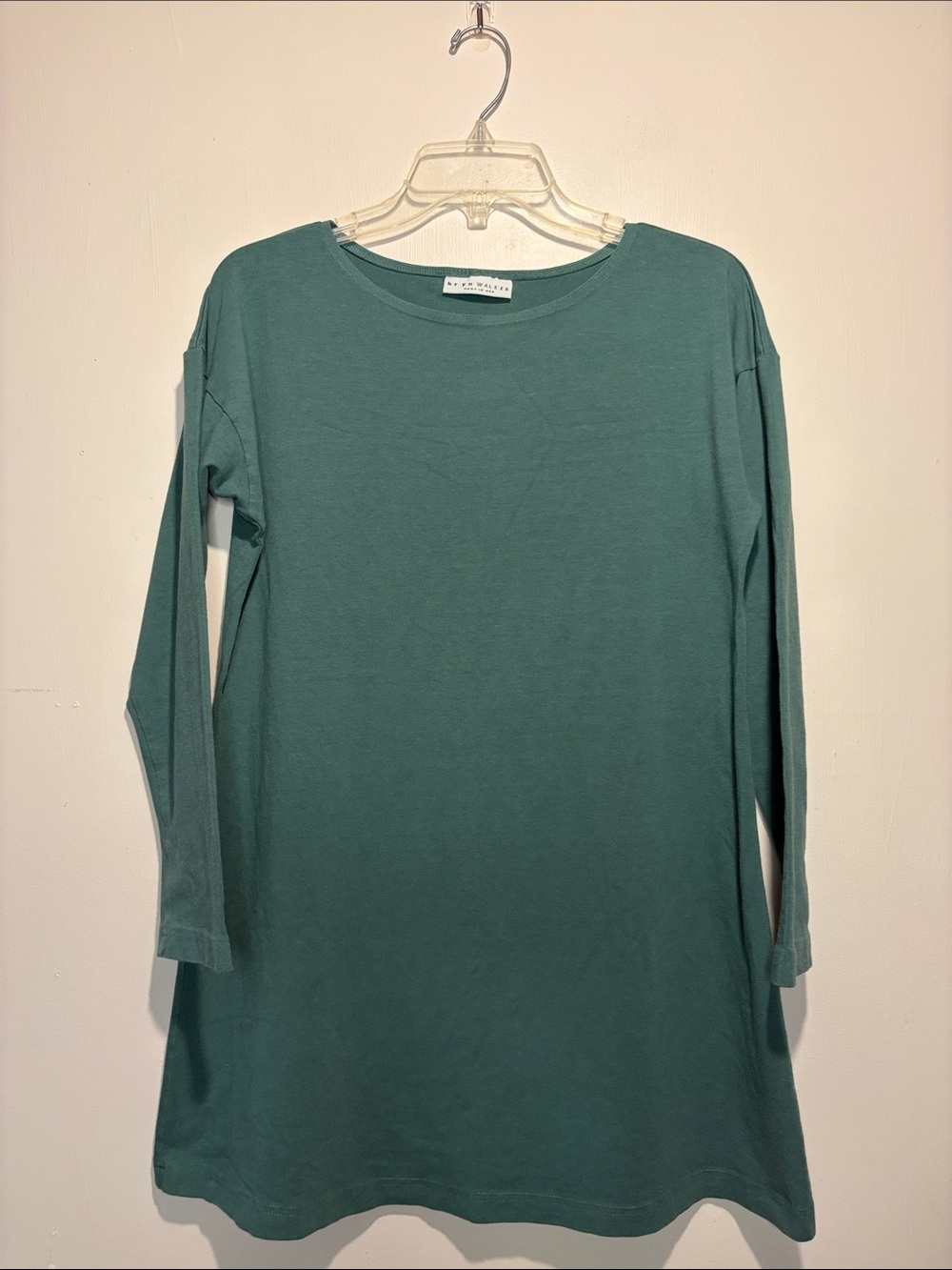 Bryn Walker Cindi Green Bamboo Organic Cotton Lagenlook Blouse Top S